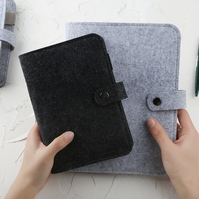 A5 A6 Felt shell fabric notebook Loose Leaf Notebook Paper Planner Inner Page ring binder Stationery Gift Traveler Journal