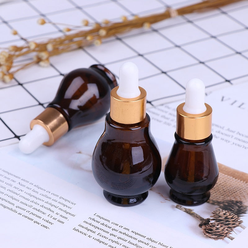 10/20/30ml Amber Glass Dropper Bottle essential Oil Perfume Bottles Empty Container Travel Refillable Bottle Transparent Brown