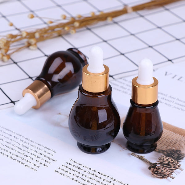 10/20/30ml Amber Glass Dropper Bottle essential Oil Perfume Bottles Empty Container Travel Refillable Bottle Transparent Brown