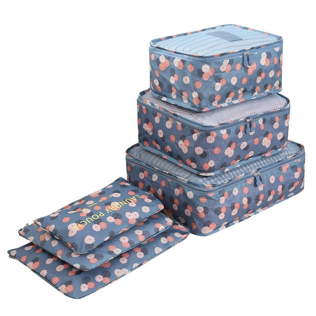 6pcs/set Travel Organizer Storage Bags Portable Luggage Organizer Clothes Tidy Pouch Suitcase Packing Laundry Bag Storage Case