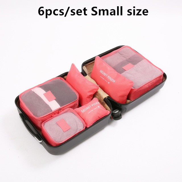 7Pcs/set luggage Travel bag Suitcase Clothes Storage Bag Cosmetics packing cube organizer Baggage travel luggage bag accessories