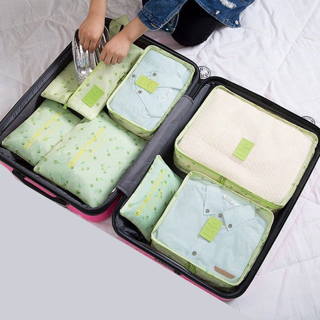 7Pcs/set luggage Travel bag Suitcase Clothes Storage Bag Cosmetics packing cube organizer Baggage travel luggage bag accessories