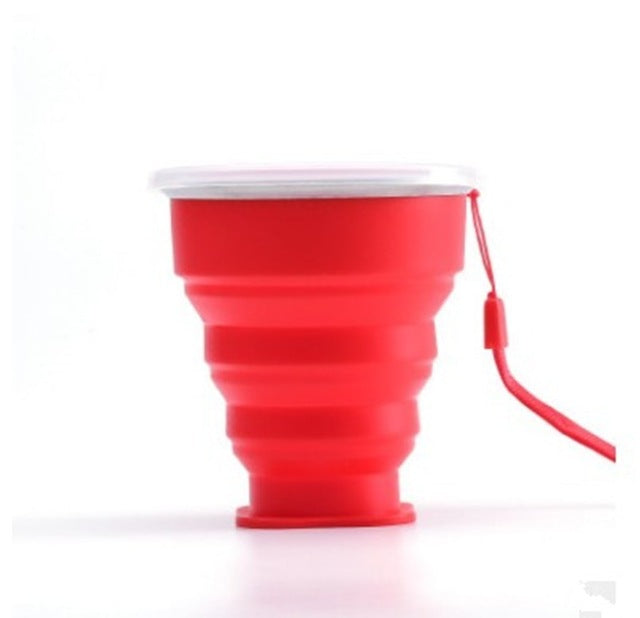 270ml Silicone Travel Cup Retractable Folding Coffee Cup Telescopic Collapsible Tea Cup Outdoor Sports Tour Water Cup