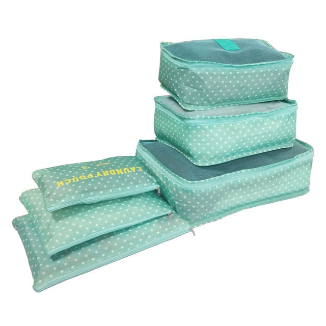 6pcs/set Travel Organizer Storage Bags Portable Luggage Organizer Clothes Tidy Pouch Suitcase Packing Laundry Bag Storage Case