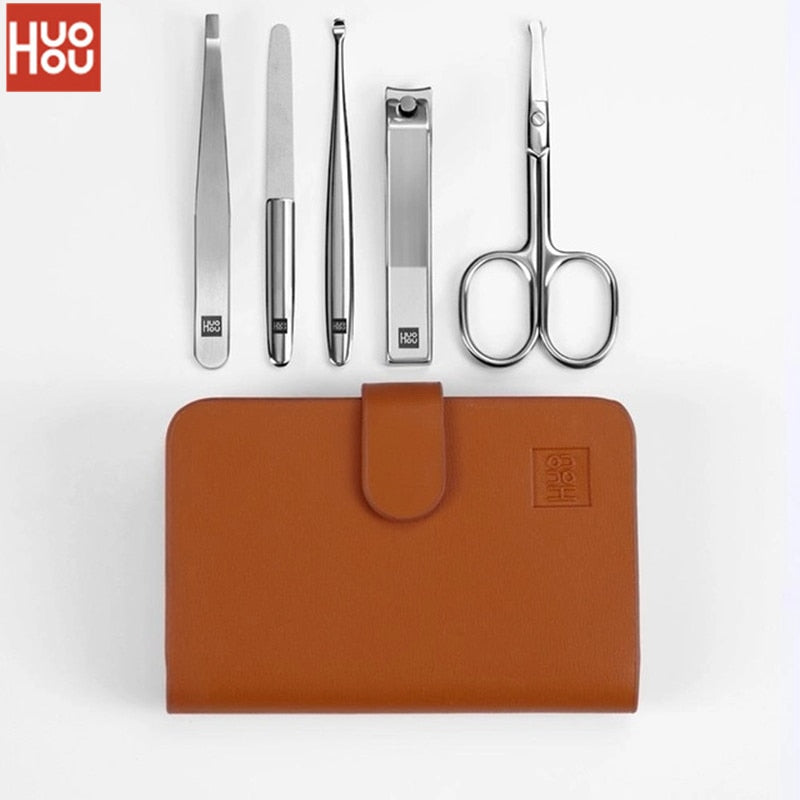 Huohou Nail Clipper Stainless Nose Hair Trimmer Portable Travel Hygiene Kit Nail Cutter Tool Sets
