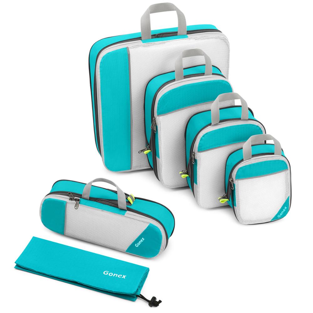 Gonex Travel Storage Bag 19inch Suitcase Luggage Organizer Set Hanging Compression Packing Cubes for Clothing Underwear Shoes