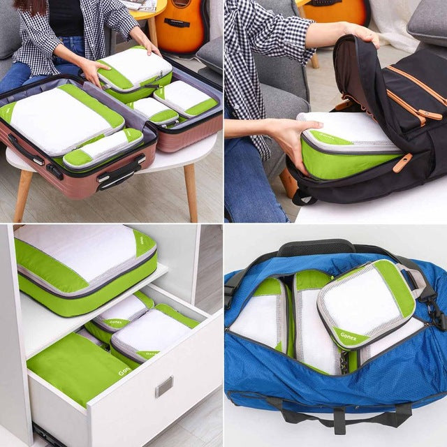 Gonex Travel Storage Bag 19inch Suitcase Luggage Organizer Set Hanging Compression Packing Cubes for Clothing Underwear Shoes