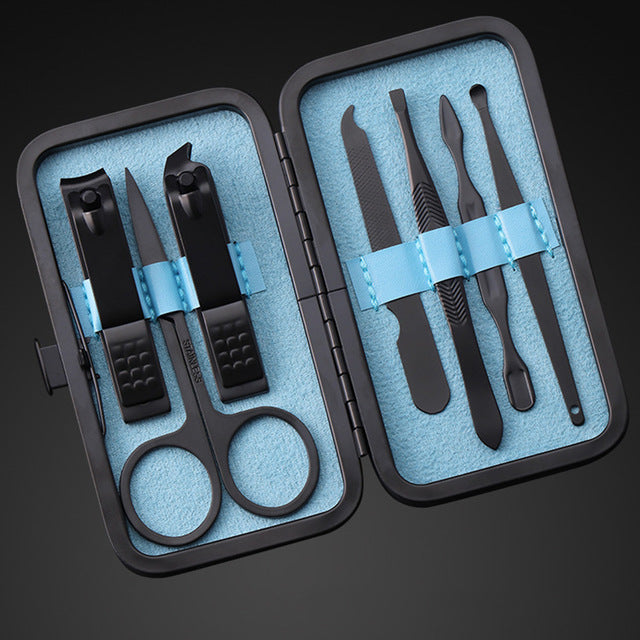 7pcs/set New Manicure Nail Clippers Pedicure Set Portable Travel Hygiene Kit Stainless Steel Nail Cutter Tool Set