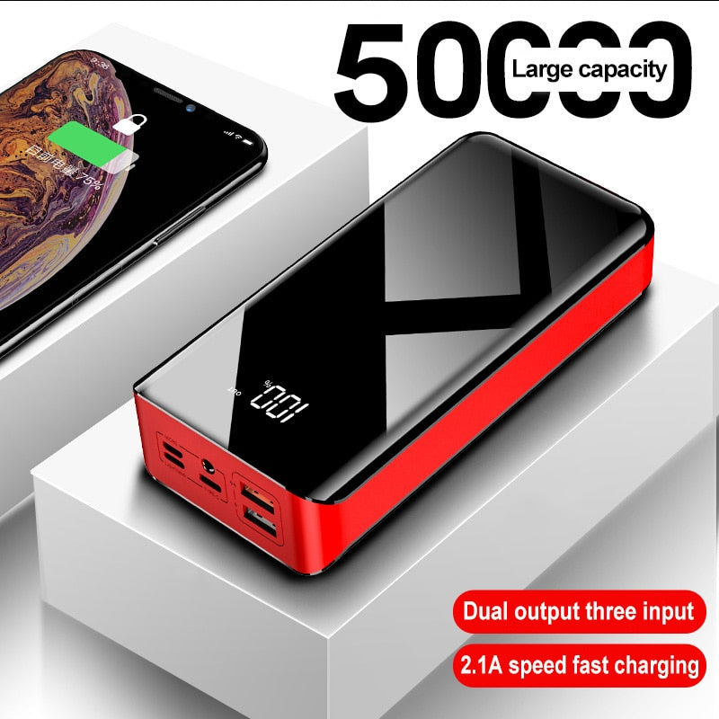 50000mAh mobile power large capacity portable two-way fast charge for Huawei Xiaomi mobile phone mobile power
