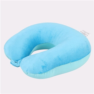 U Shaped Travel Pillow Soft Nanoparticles Neck Pillow Travel Pillow For Airplane Flight Foam Particles Pillow Home Sleeping Use