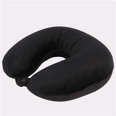 U Shaped Travel Pillow Soft Nanoparticles Neck Pillow Travel Pillow For Airplane Flight Foam Particles Pillow Home Sleeping Use