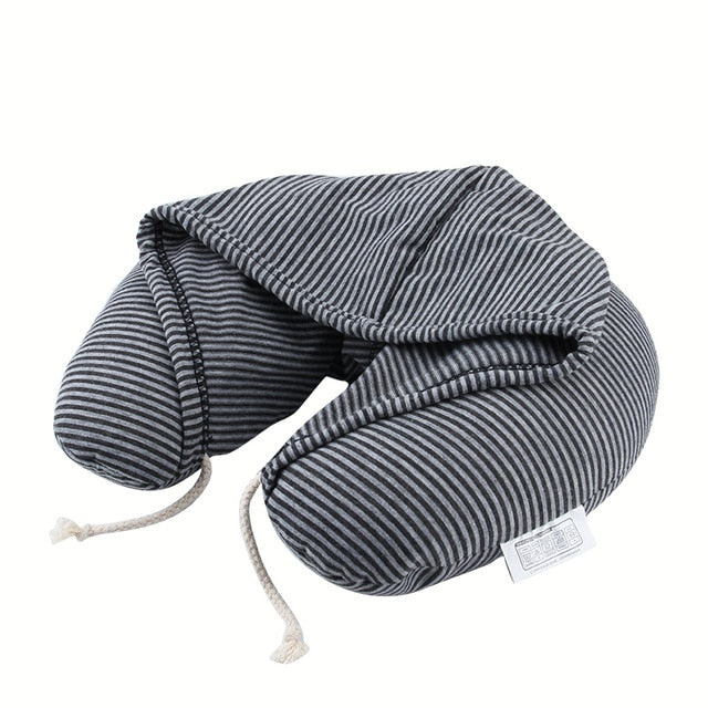 U Shaped Travel Pillow Soft Nanoparticles Neck Pillow Travel Pillow For Airplane Flight Foam Particles Pillow Home Sleeping Use