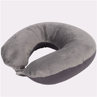 U Shaped Travel Pillow Soft Nanoparticles Neck Pillow Travel Pillow For Airplane Flight Foam Particles Pillow Home Sleeping Use