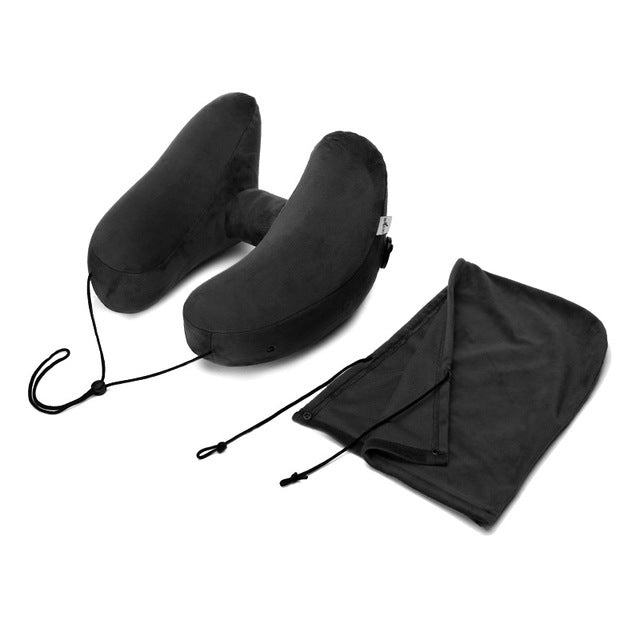 New H Shape Inflatable Travel Pillow Folding Lightweight nap Neck Pillow Car Seat office Airplane sleeping Cushion Pillow
