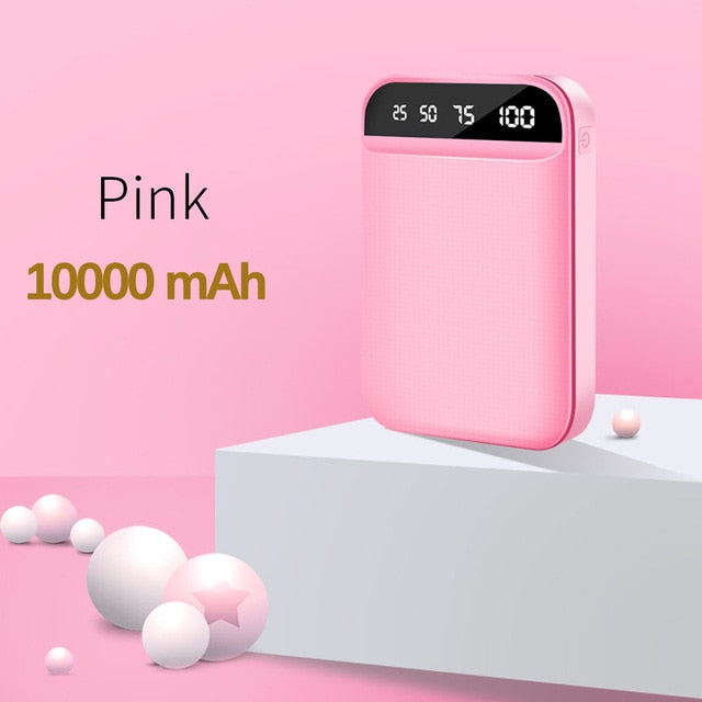 FLOVEME Mini Power Bank Dual Portable Fast Charging Battery Powerbank 10000mAH Travel Digital Display Poverbank for iPhone Xiaom
