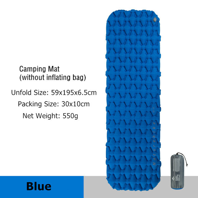 Naturehike Inflatable Mattress Ultralight Sleeping Pad Portable Single Camping Mat Air Mattress Folding Bed Travel Sleeping Mat