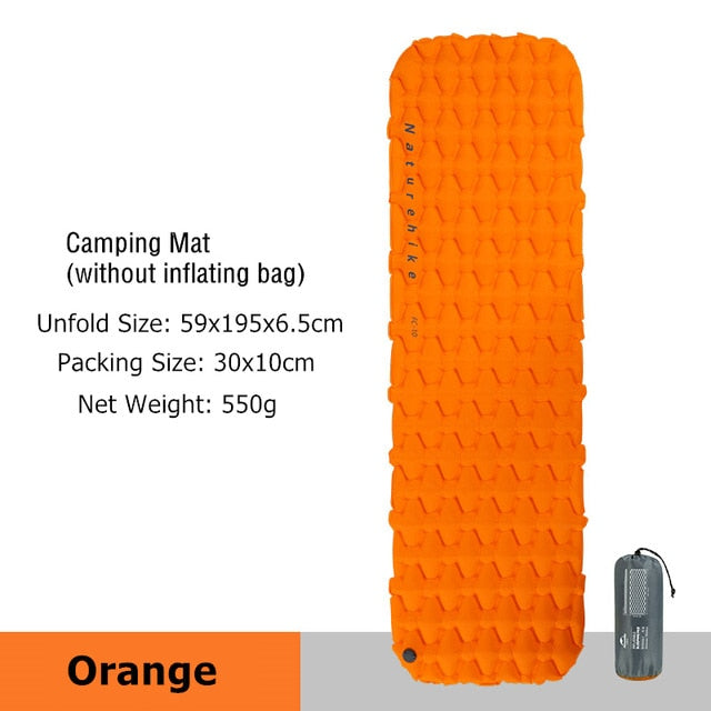 Naturehike Inflatable Mattress Ultralight Sleeping Pad Portable Single Camping Mat Air Mattress Folding Bed Travel Sleeping Mat