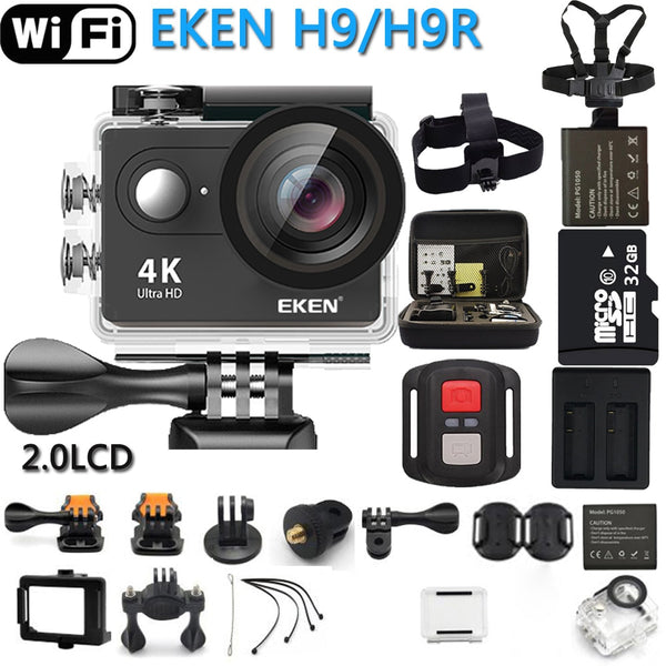 Eken original ação câmera eken h9r/h9 ultra hd 4 k wifi controle remoto esportes vídeo filmadora dvr dv ir à prova ddv água pro câmera