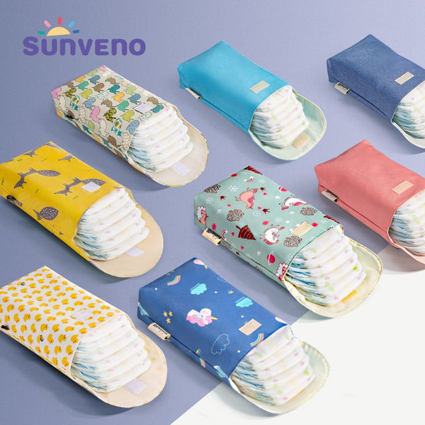 Sunveno Multifunktionale Baby Windel Organizer Wiederverwendbare Wasserdicht Fashion Prints Nass/Trocken Tasche Mummy Lagerung Tasche Reise Windel Tasche