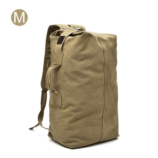 Men's Canvas Backpacks Multi-purpose Bucket Mountaineering Travel Bag Large Shoulder Bags Men Army Trip Foldable Hand Bag XA1934