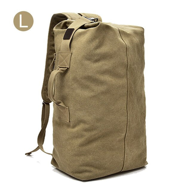 Men's Canvas Backpacks Multi-purpose Bucket Mountaineering Travel Bag Large Shoulder Bags Men Army Trip Foldable Hand Bag XA1934