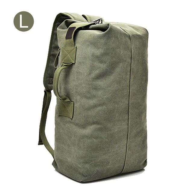 Men's Canvas Backpacks Multi-purpose Bucket Mountaineering Travel Bag Large Shoulder Bags Men Army Trip Foldable Hand Bag XA1934