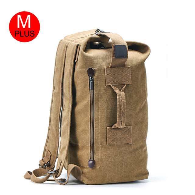 Men's Canvas Backpacks Multi-purpose Bucket Mountaineering Travel Bag Large Shoulder Bags Men Army Trip Foldable Hand Bag XA1934