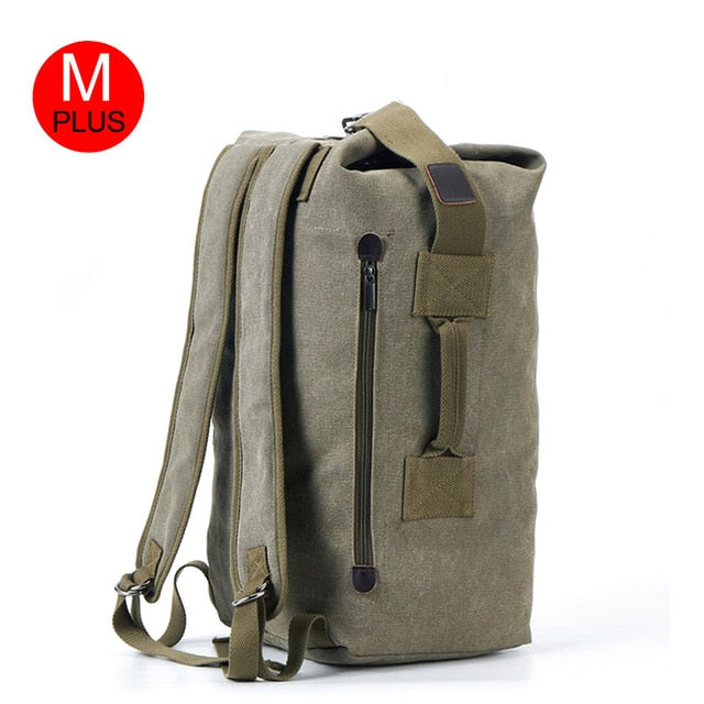 Men's Canvas Backpacks Multi-purpose Bucket Mountaineering Travel Bag Large Shoulder Bags Men Army Trip Foldable Hand Bag XA1934
