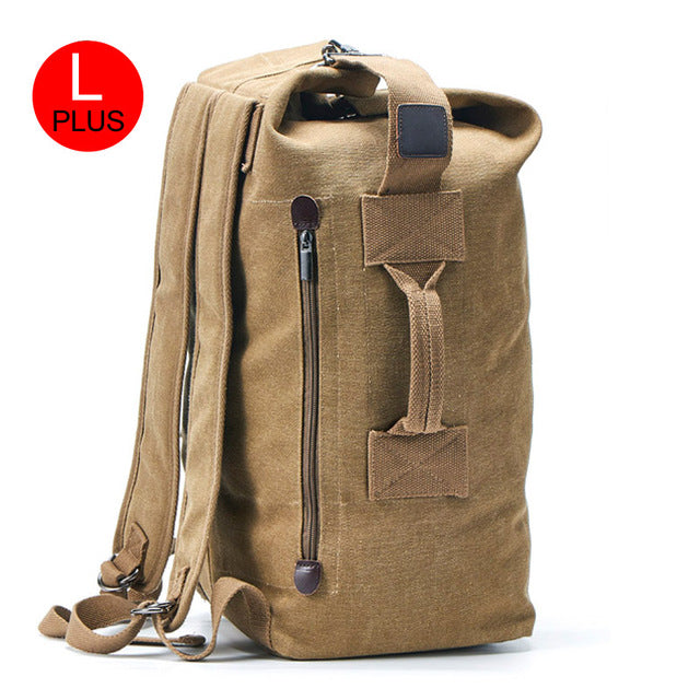 Men's Canvas Backpacks Multi-purpose Bucket Mountaineering Travel Bag Large Shoulder Bags Men Army Trip Foldable Hand Bag XA1934
