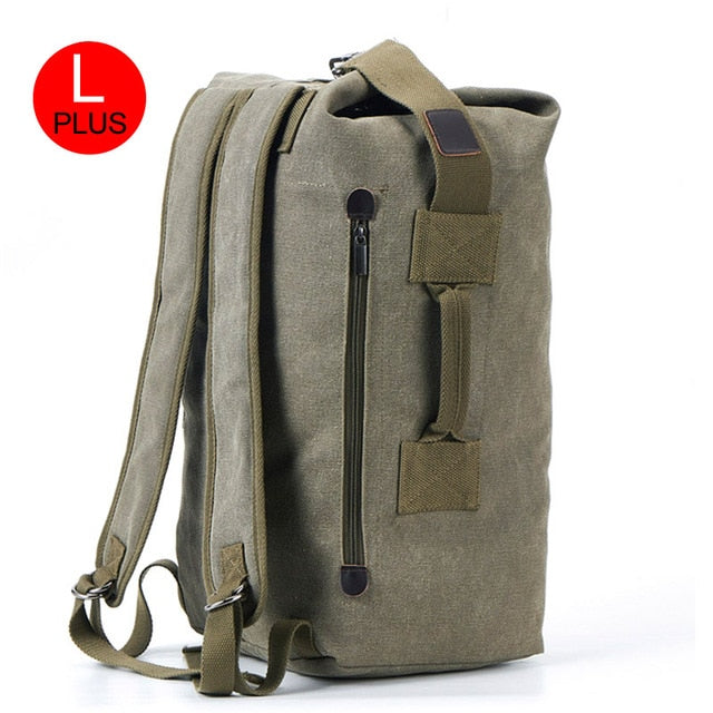 Men's Canvas Backpacks Multi-purpose Bucket Mountaineering Travel Bag Large Shoulder Bags Men Army Trip Foldable Hand Bag XA1934