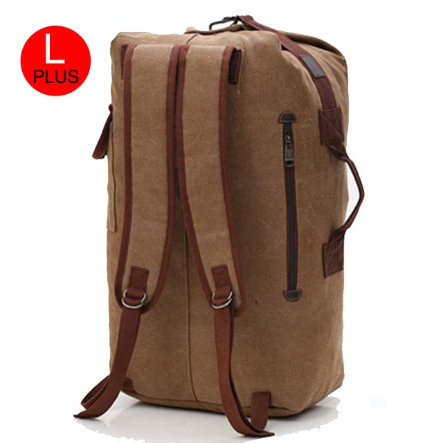 Men's Canvas Backpacks Multi-purpose Bucket Mountaineering Travel Bag Large Shoulder Bags Men Army Trip Foldable Hand Bag XA1934