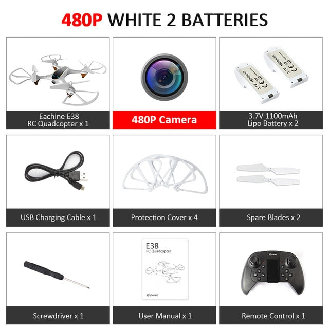 Eachine e38 wifi fpv rc zangão 4 k câmera de fluxo óptico 1080 p hd câmera dupla vídeo aéreo rc quadcopter aeronaves quadrocopter brinquedos
