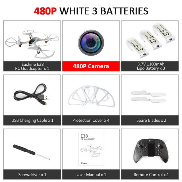 Eachine e38 wifi fpv rc zangão 4 k câmera de fluxo óptico 1080 p hd câmera dupla vídeo aéreo rc quadcopter aeronaves quadrocopter brinquedos
