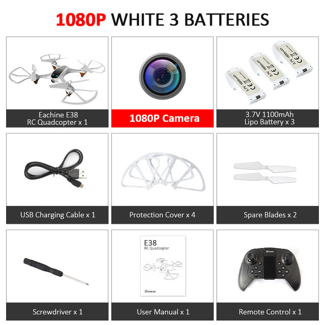 Eachine e38 wifi fpv rc zangão 4 k câmera de fluxo óptico 1080 p hd câmera dupla vídeo aéreo rc quadcopter aeronaves quadrocopter brinquedos