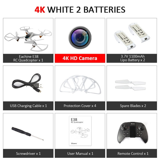 Eachine e38 wifi fpv rc zangão 4 k câmera de fluxo óptico 1080 p hd câmera dupla vídeo aéreo rc quadcopter aeronaves quadrocopter brinquedos