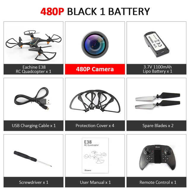 Eachine e38 wifi fpv rc zangão 4 k câmera de fluxo óptico 1080 p hd câmera dupla vídeo aéreo rc quadcopter aeronaves quadrocopter brinquedos