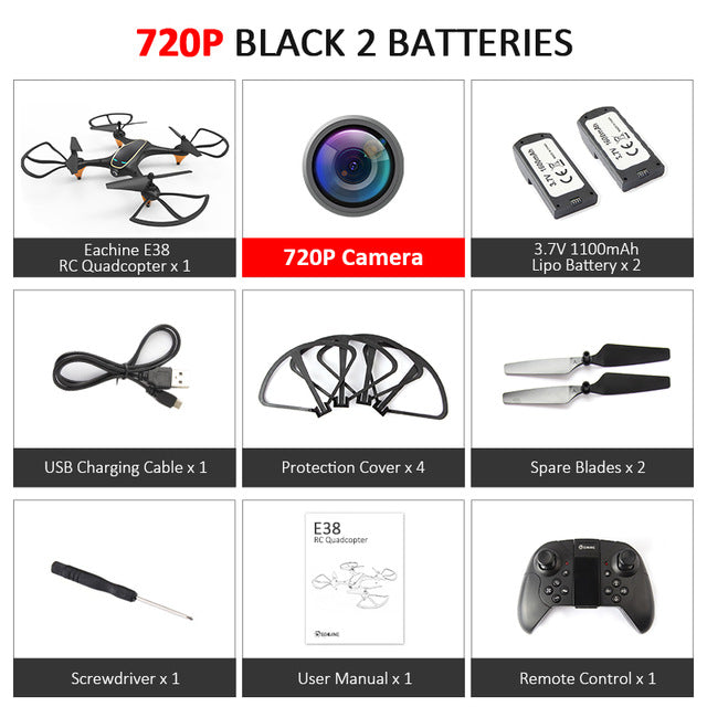 Eachine e38 wifi fpv rc zangão 4 k câmera de fluxo óptico 1080 p hd câmera dupla vídeo aéreo rc quadcopter aeronaves quadrocopter brinquedos