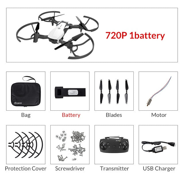 Clearance Price Eachine E511 WIFI FPV 1080P / 720P HD Camera Headless Mode 16Mins Flight Time Foldable RC Drone Quadcopter