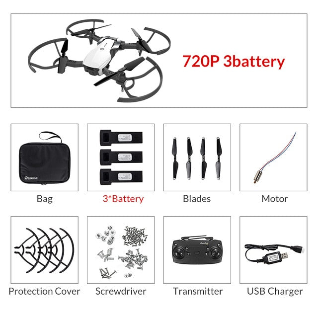 Clearance Price Eachine E511 WIFI FPV 1080P / 720P HD Camera Headless Mode 16Mins Flight Time Foldable RC Drone Quadcopter