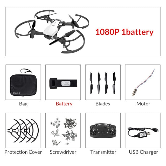 Clearance Price Eachine E511 WIFI FPV 1080P / 720P HD Camera Headless Mode 16Mins Flight Time Foldable RC Drone Quadcopter