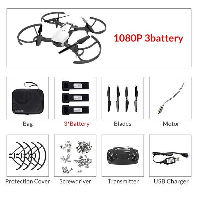 Clearance Price Eachine E511 WIFI FPV 1080P / 720P HD Camera Headless Mode 16Mins Flight Time Foldable RC Drone Quadcopter
