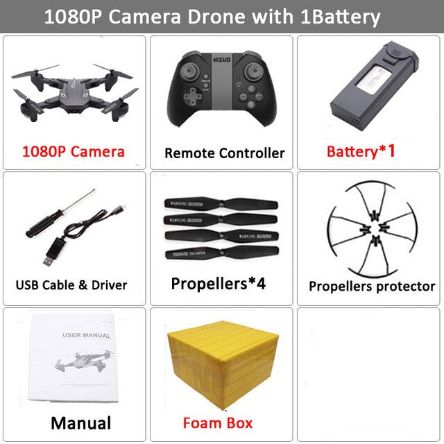 Visuo XS816 WiFi FPV RC Drone 4 K caméra débit optique 720 P double caméra RC quadrirotor pliable Selfie Dron VS XS809S XS809HW SG106