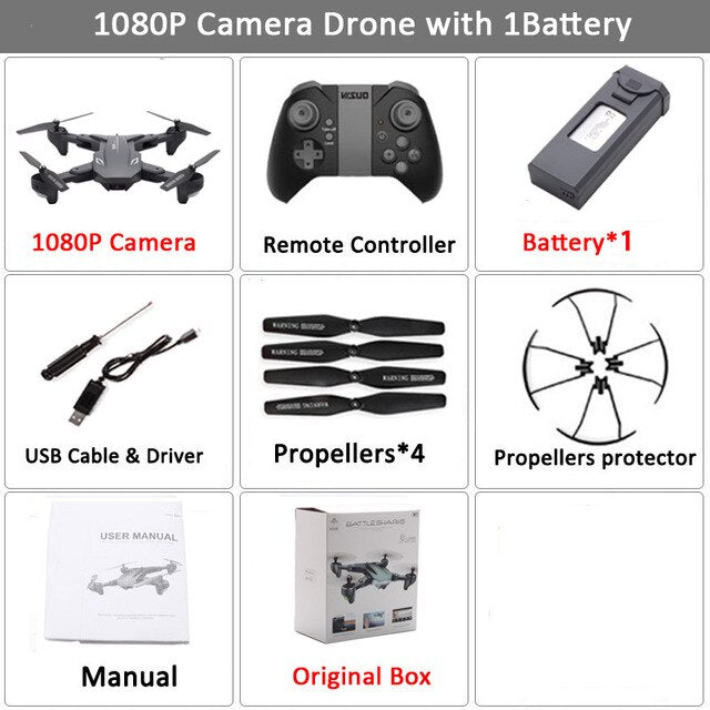 Visuo XS816 WiFi FPV RC Drone 4 K caméra débit optique 720 P double caméra RC quadrirotor pliable Selfie Dron VS XS809S XS809HW SG106