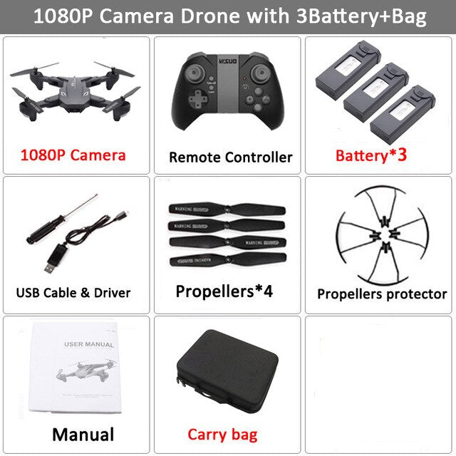 Visuo XS816 WiFi FPV RC Drone 4 K caméra débit optique 720 P double caméra RC quadrirotor pliable Selfie Dron VS XS809S XS809HW SG106