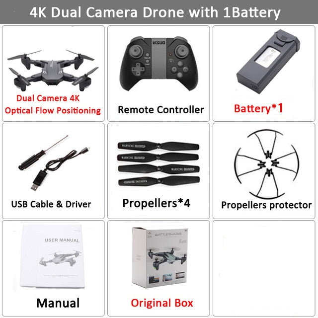 Visuo XS816 WiFi FPV RC Drone 4 K caméra débit optique 720 P double caméra RC quadrirotor pliable Selfie Dron VS XS809S XS809HW SG106
