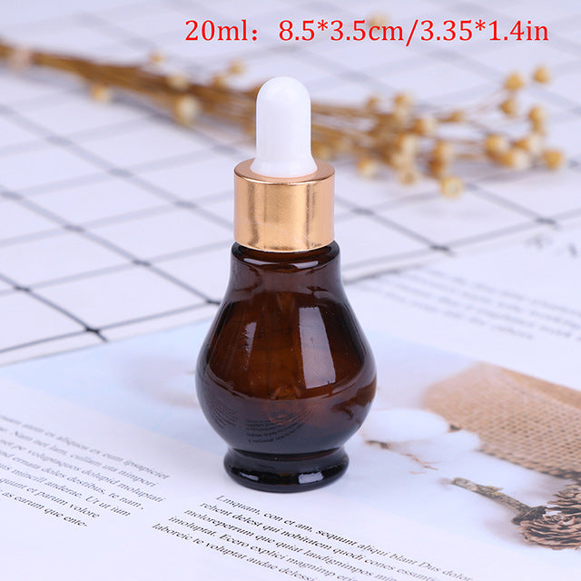10/20/30ml Amber Glass Dropper Bottle essential Oil Perfume Bottles Empty Container Travel Refillable Bottle Transparent Brown